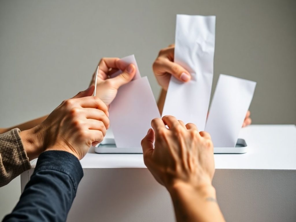 Importanța votului pentru democrație: de ce fiecare vot contează 1 Urnă de vot, mâini, buletine